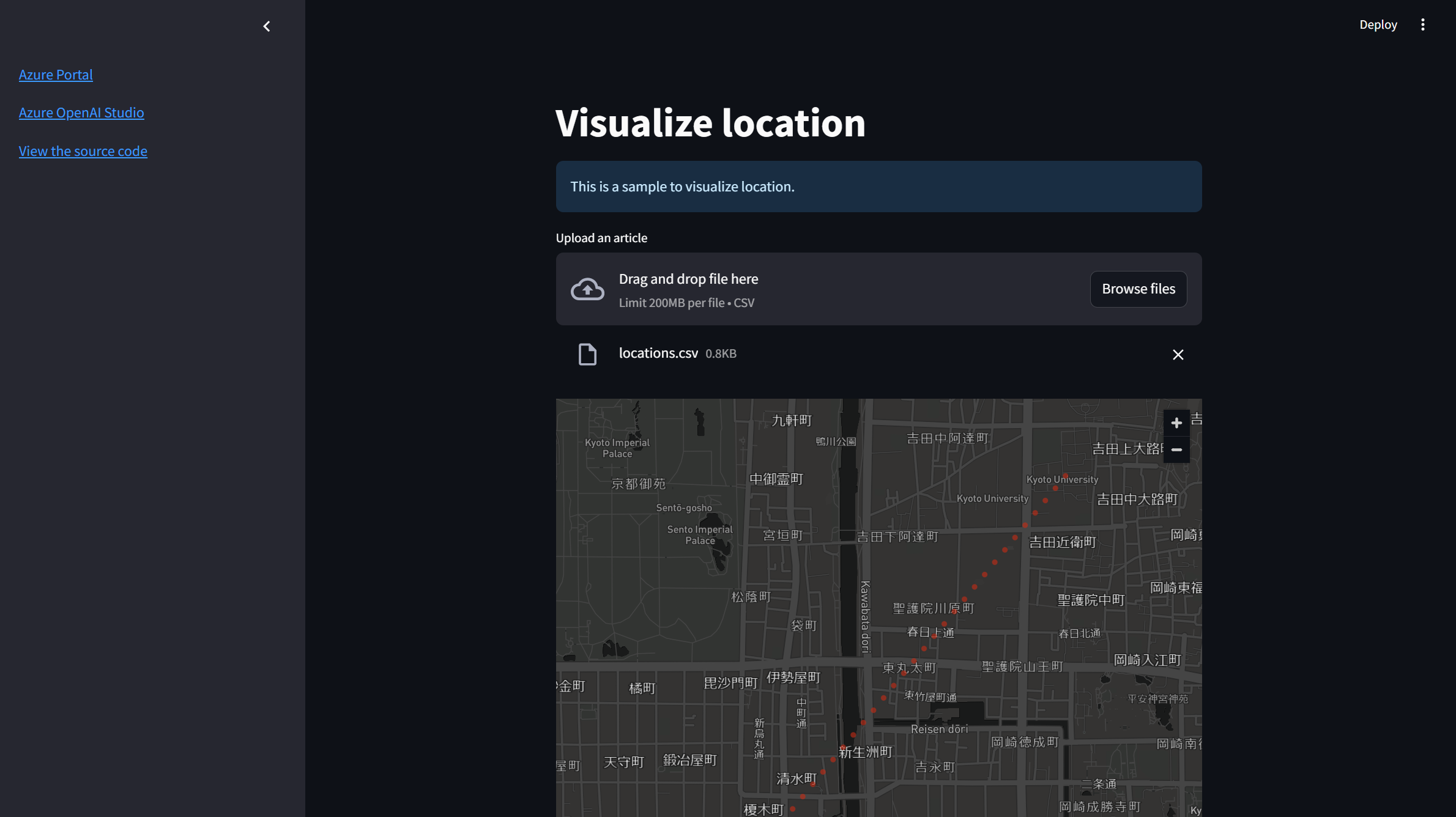 Visualize location